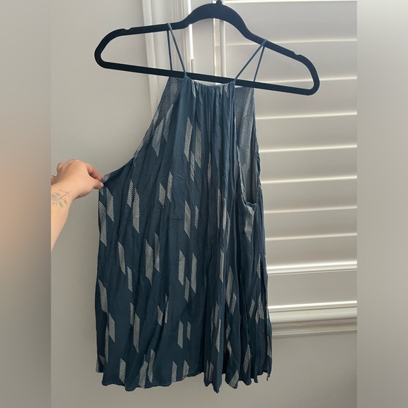 Slate blue swing mini dress with pattern - Picture 5 of 5